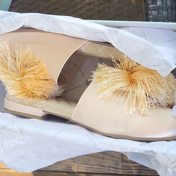 Birdies Pink Cream Pom-Pom Slip-On Flats - Picture 7 of 8